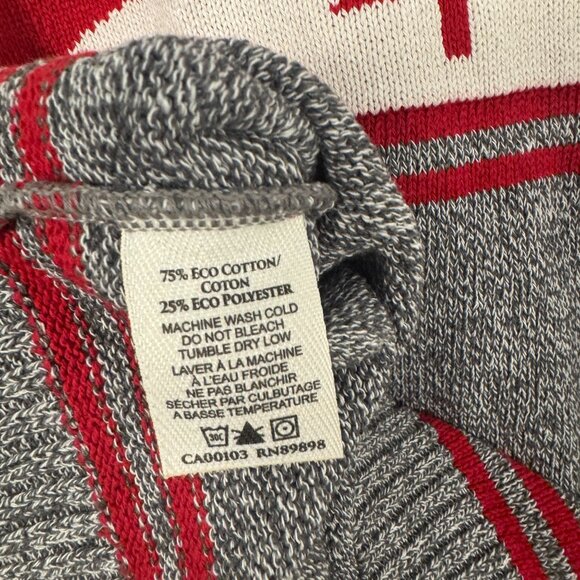 Vintage CANADA Cabin Knit Sweater • Cotton Country • Marled Grey Red • Cabincore - Picture 6 of 7